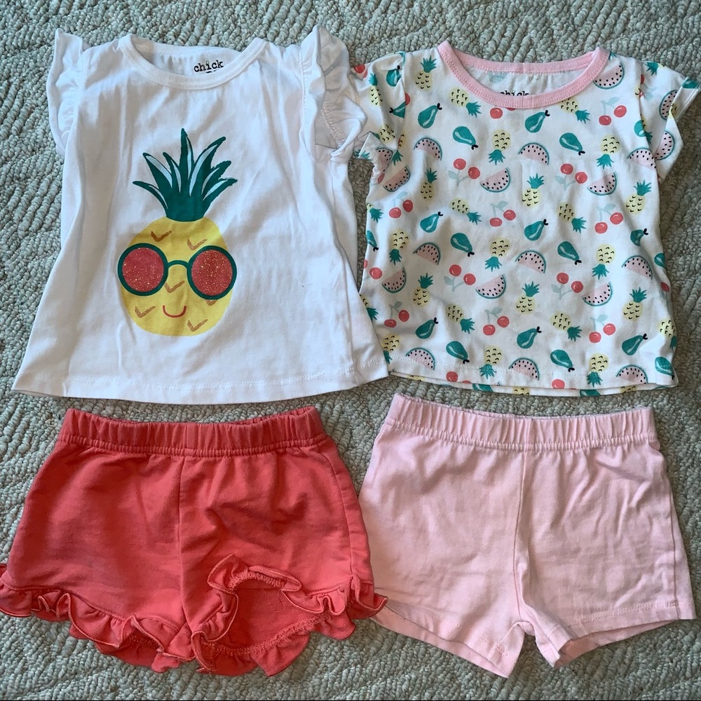 SOLD Baby Girls 4-Pc. Tops & Shorts Set